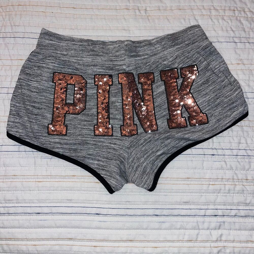 Victoria’s Secret PINK Sequin Bling Short Shorts W Pockets Size Medium